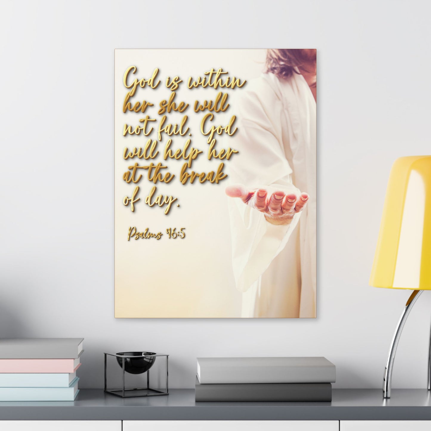 Psalm 46:5 Canvas Wall Art - Inspirational Christian Scripture Print