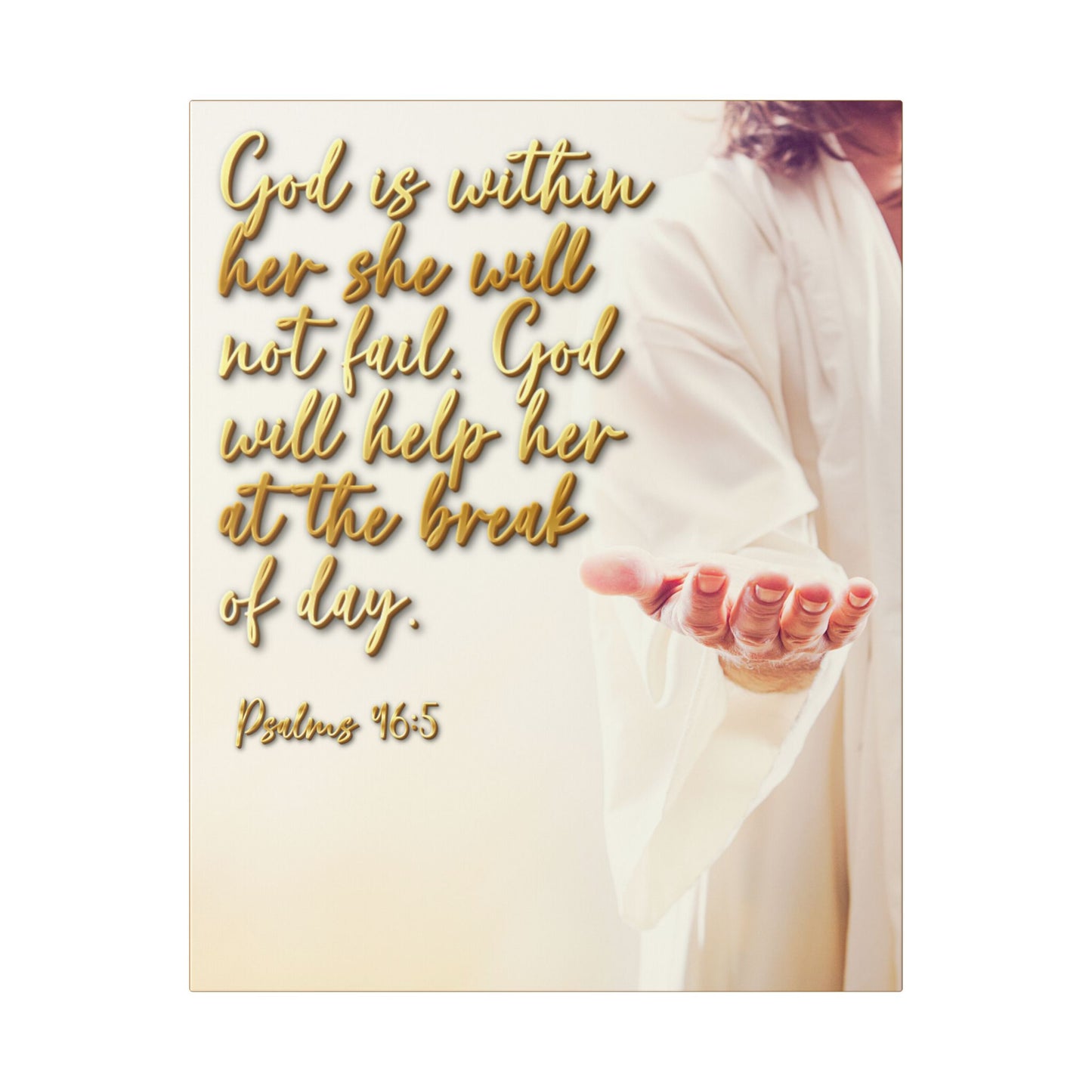 Psalm 46:5 Canvas Wall Art - Inspirational Christian Scripture Print