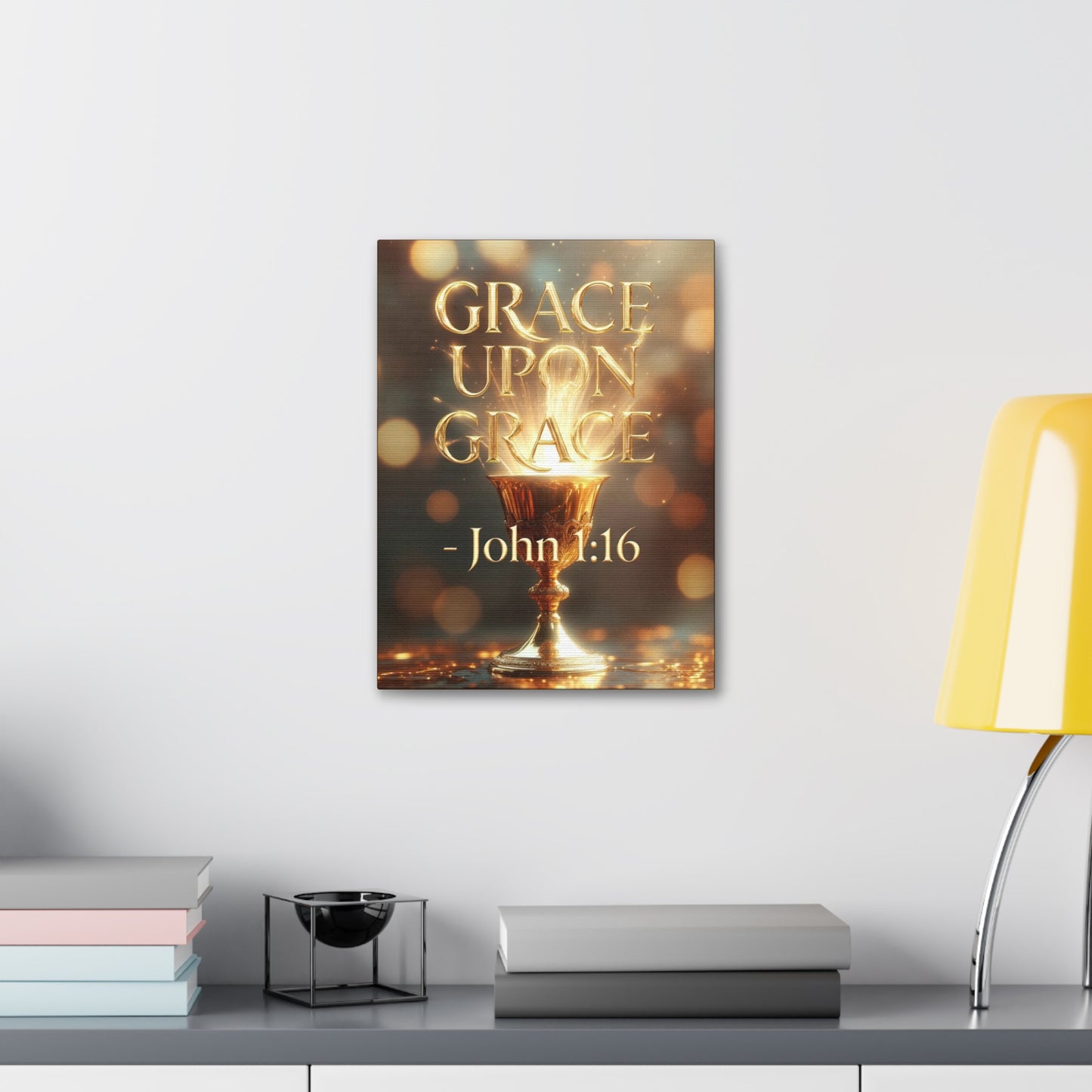 "Upon Grace" John 1:16 Canvas Wall Art