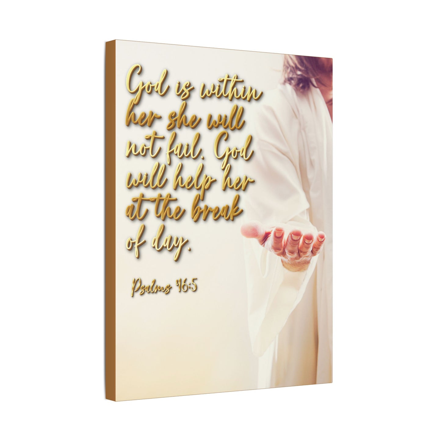 Psalm 46:5 Canvas Wall Art - Inspirational Christian Scripture Print
