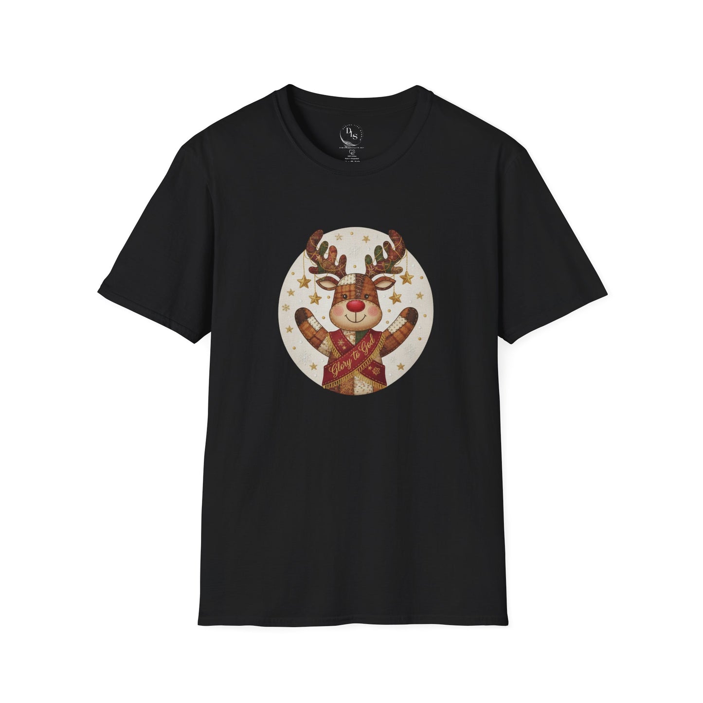 Christmas Reindeer Glory God in the Highest Smile T-Shirt