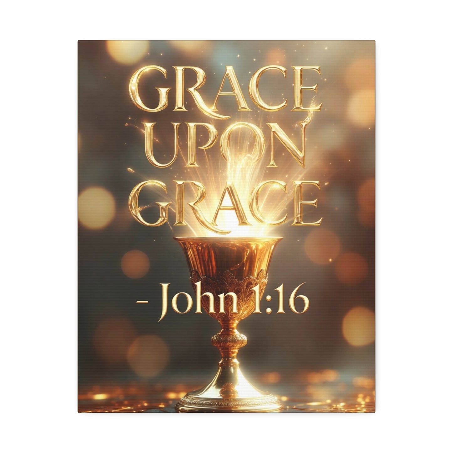 "Upon Grace" John 1:16 Canvas Wall Art