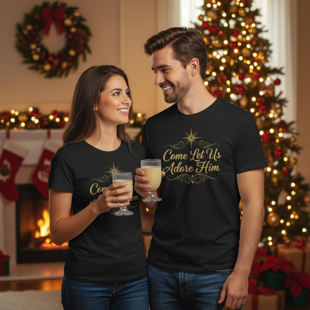 Holiday Inspirational T-Shirt: 'Come Let Us Adore Him'