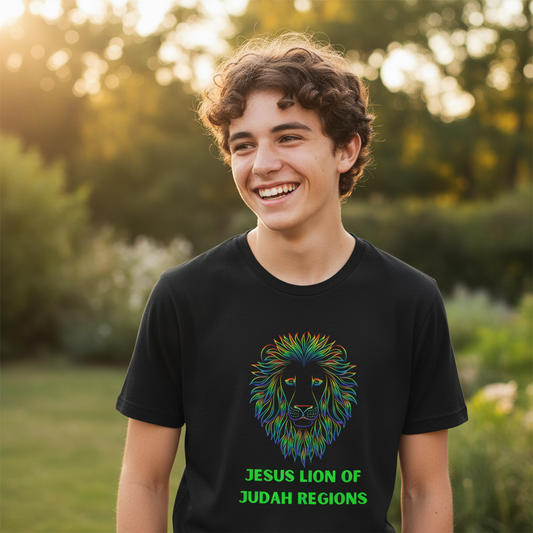 Jesus, the Lion of Judah Reign neon t shirt - Jersey Short Sleeve Tee