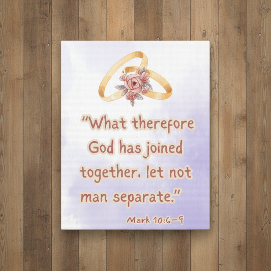 Wedding Scripture Canvas – "What therefore God has joined together" (Mark 10:6–9)