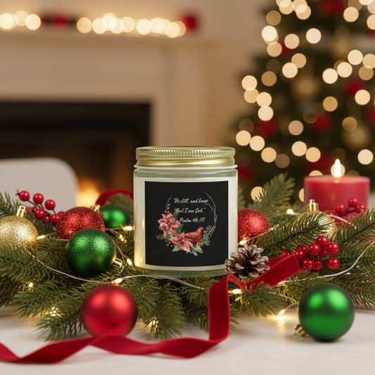 Be Still Cardinal Candle Scented Candles, Coconut Apricot Wax (4oz, 9oz)