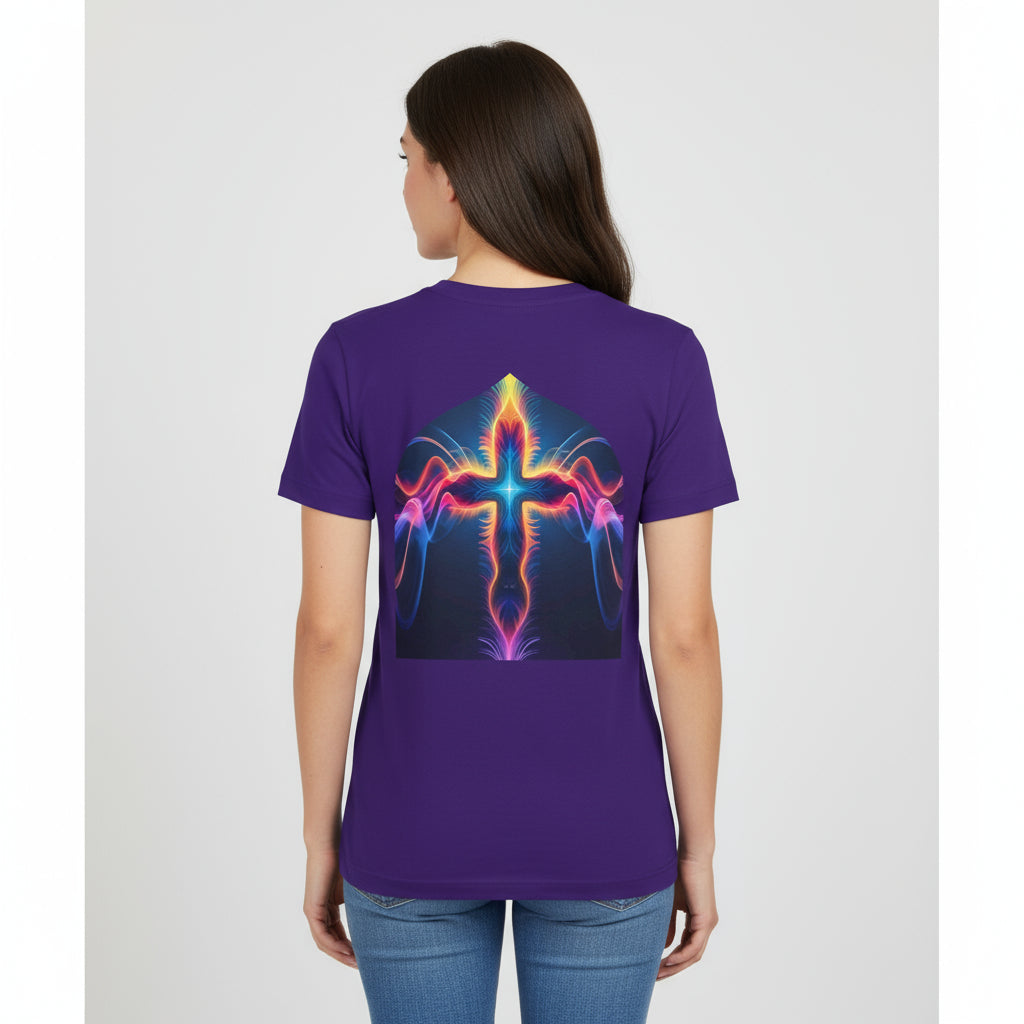 Wired for Worship.  Electric Cross Graphic Tee - Unisex Jersey Short Sleeve Shirt