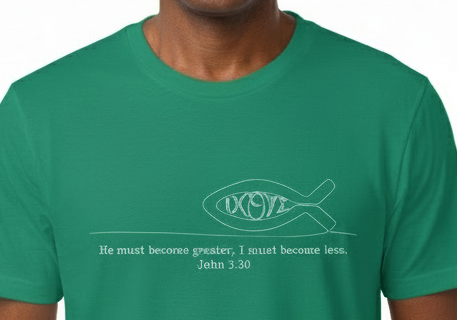 John 3:30 He must become greater I must become less minimalist t shirt Jersey Short Sleeve Tee
