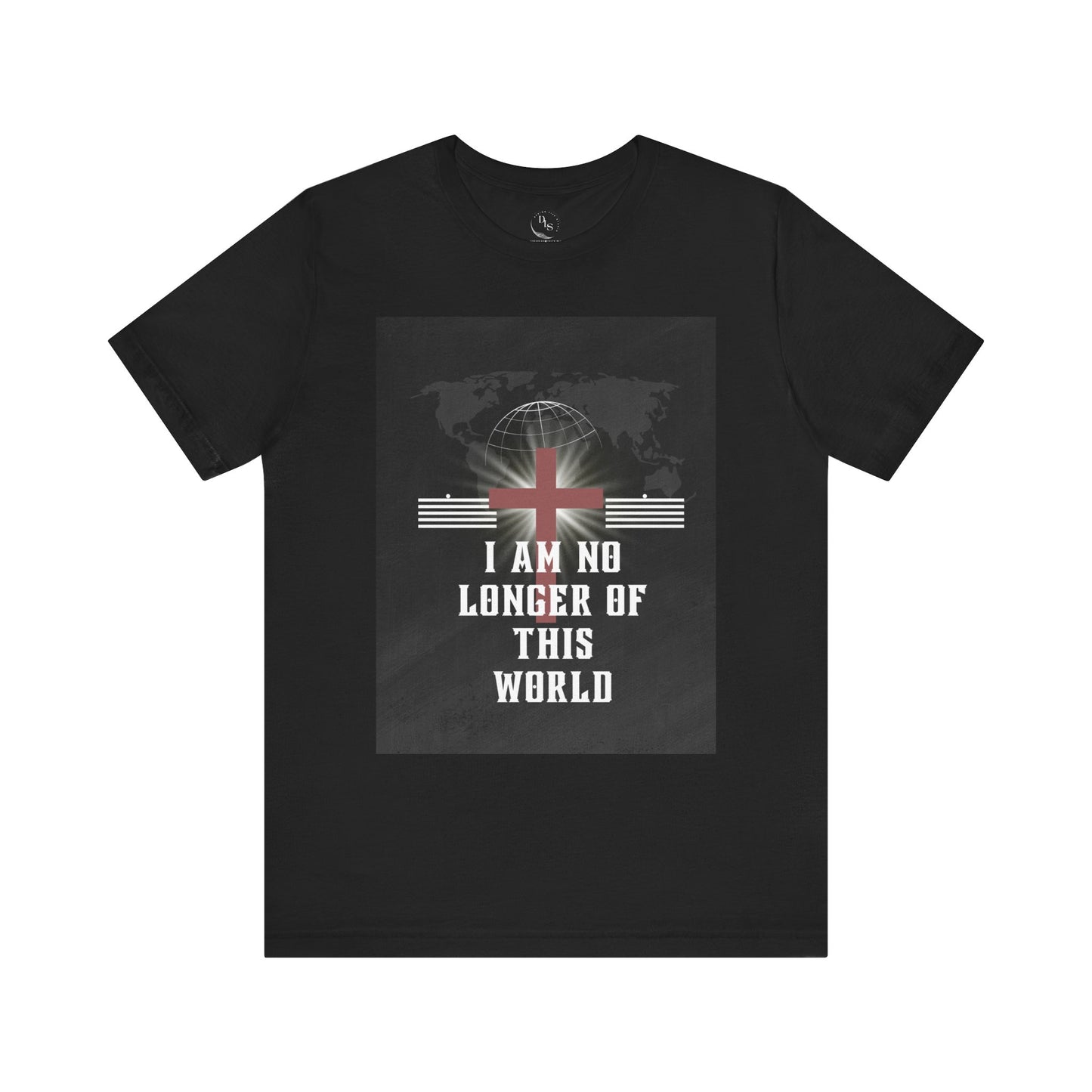 I Am No Longer Of This World Tee — Gothic Cross Earth Graphic T-Shirt