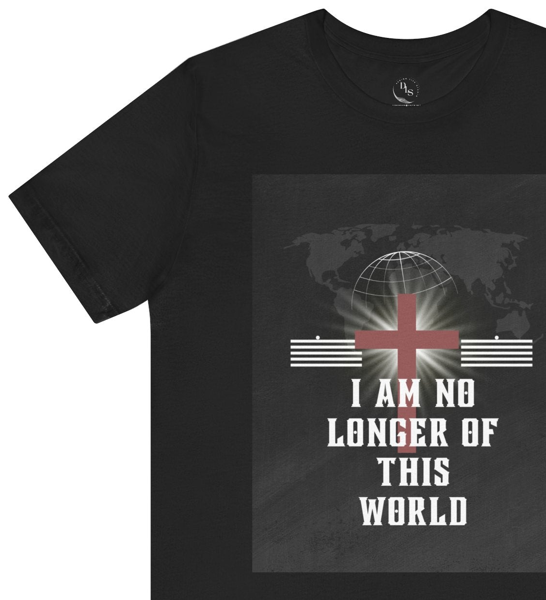 I Am No Longer Of This World Tee — Gothic Cross Earth Graphic T-Shirt