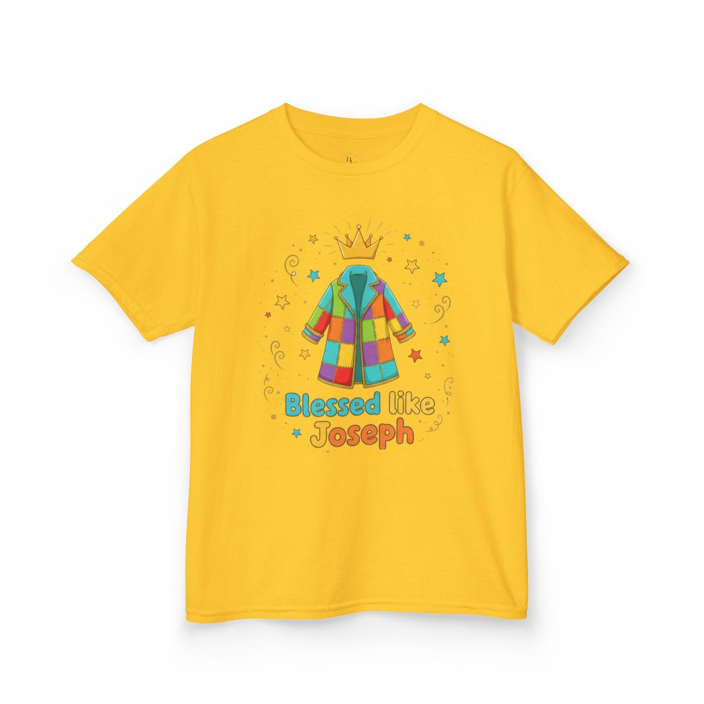 Kids Tee — 'Blessed like Joseph' Colorful Coat Kids Shirt (Religious Easter Nativity Gift)