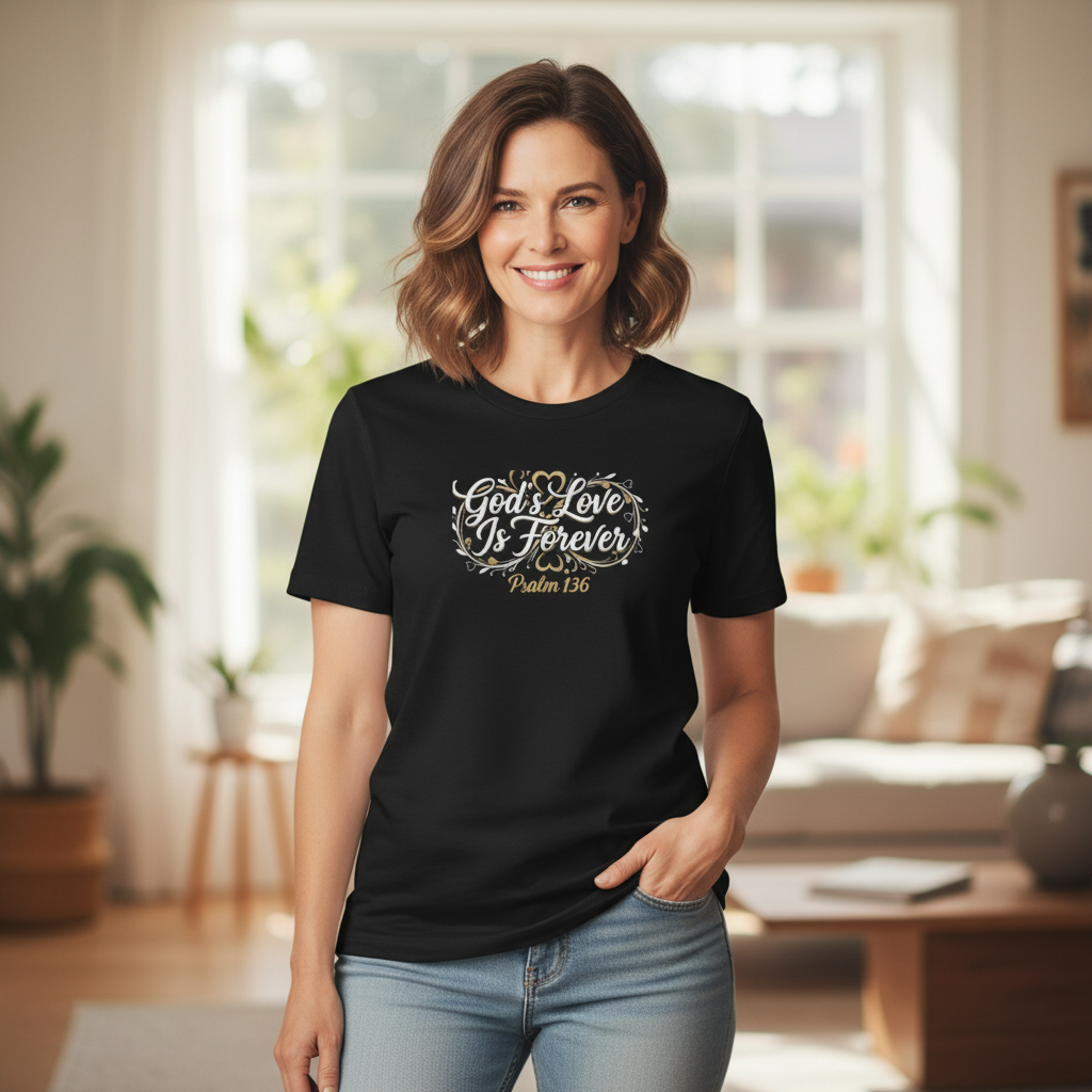 God’s Love Is Forever T-Shirt — Psalm 136 Faith Tee