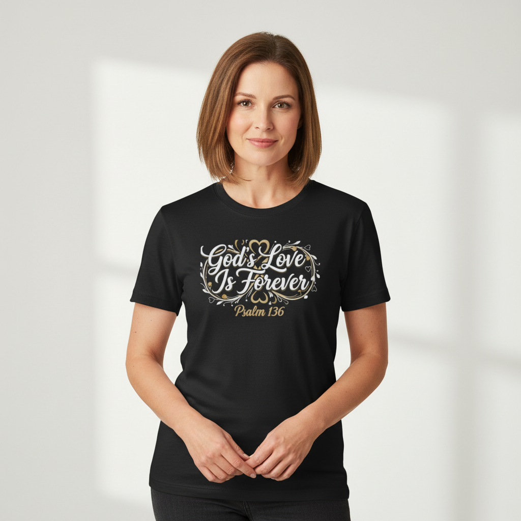 God’s Love Is Forever T-Shirt — Psalm 136 Faith Tee