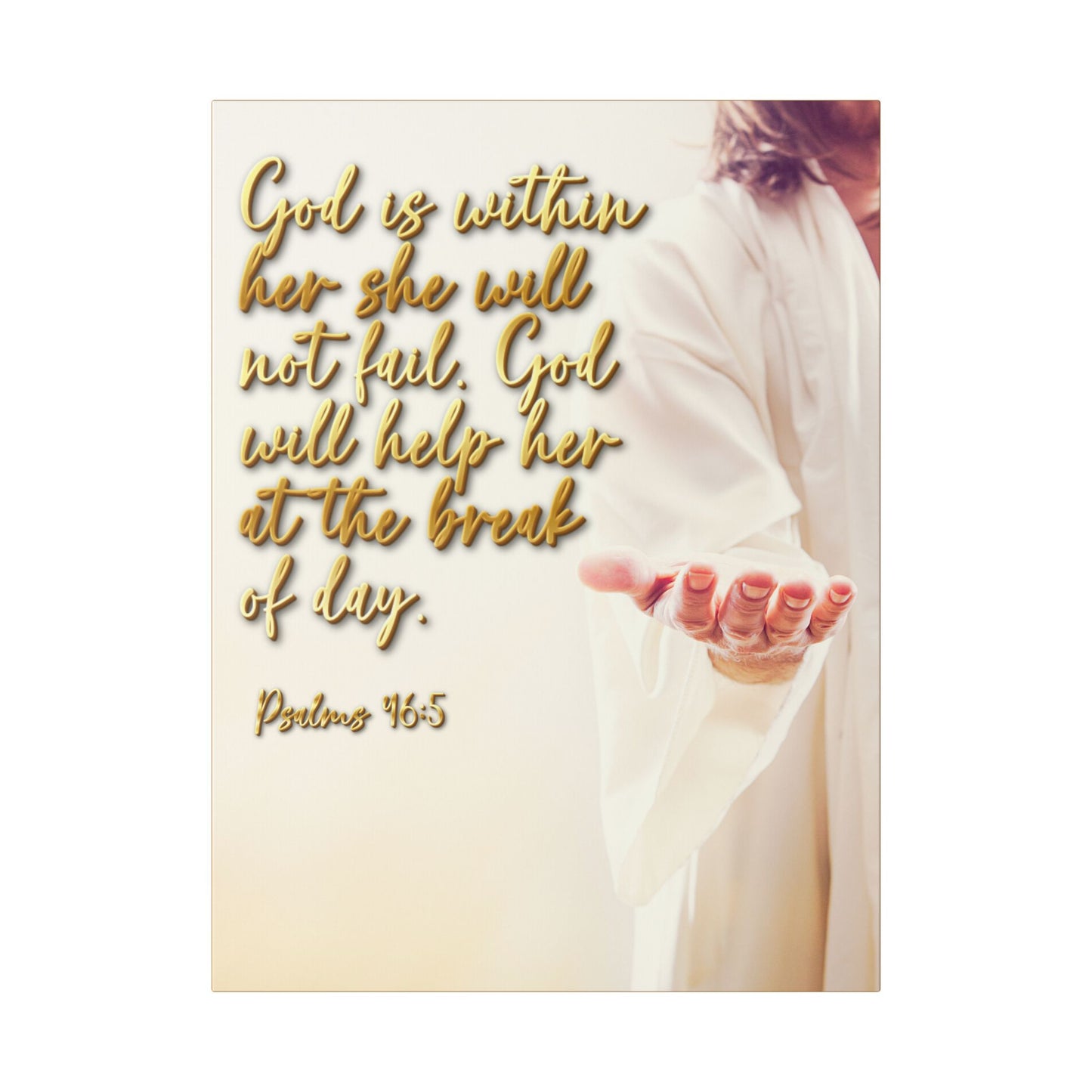 Psalm 46:5 Canvas Wall Art - Inspirational Christian Scripture Print