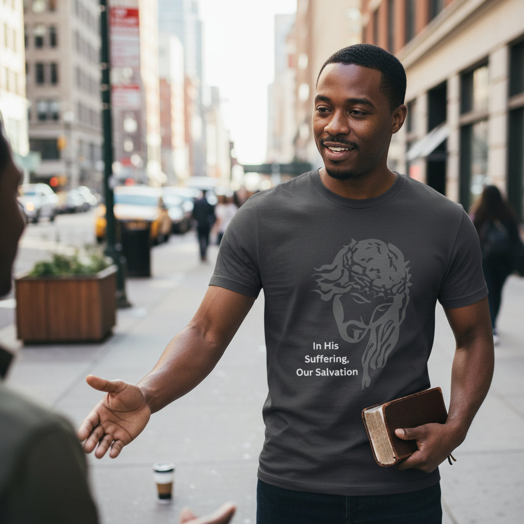 In His Suffering Our Salvation -  Jersey Short Sleeve Tee