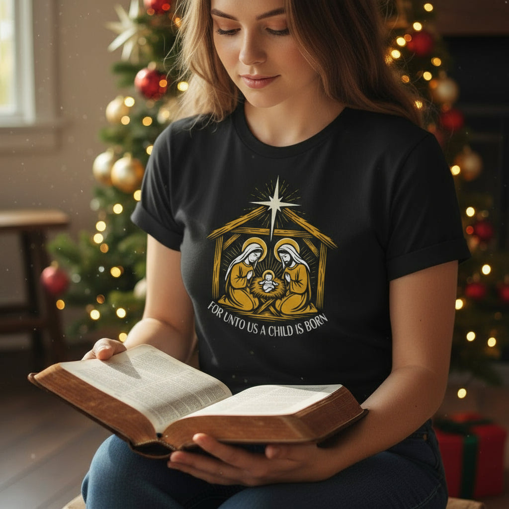 Christmas Nativity Scene Unisex Jersey Tee