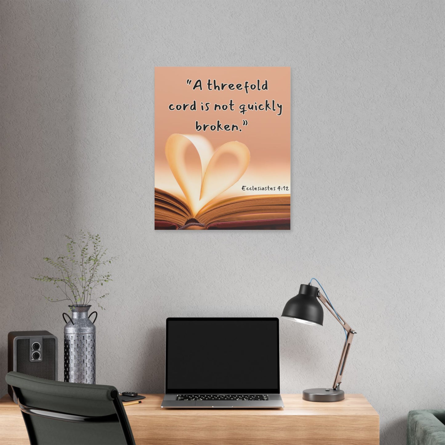 Ecclesiastes 4:12 Canvas - “A Threefold Cord Is Not Quickly Broken” Inspirational Wall Art
