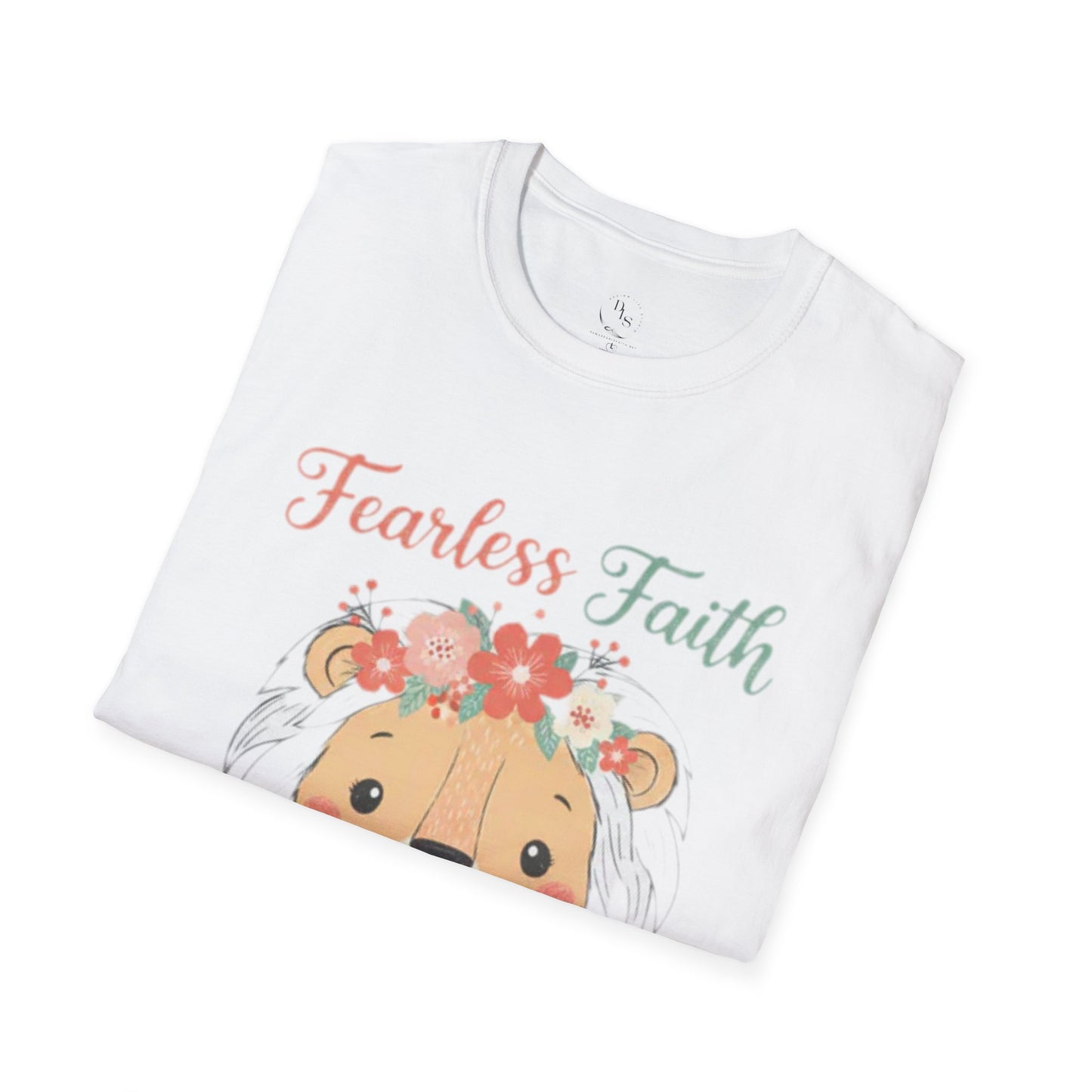 Fearless Faith Lion T-Shirt — Cute Floral Lion Christian Tee