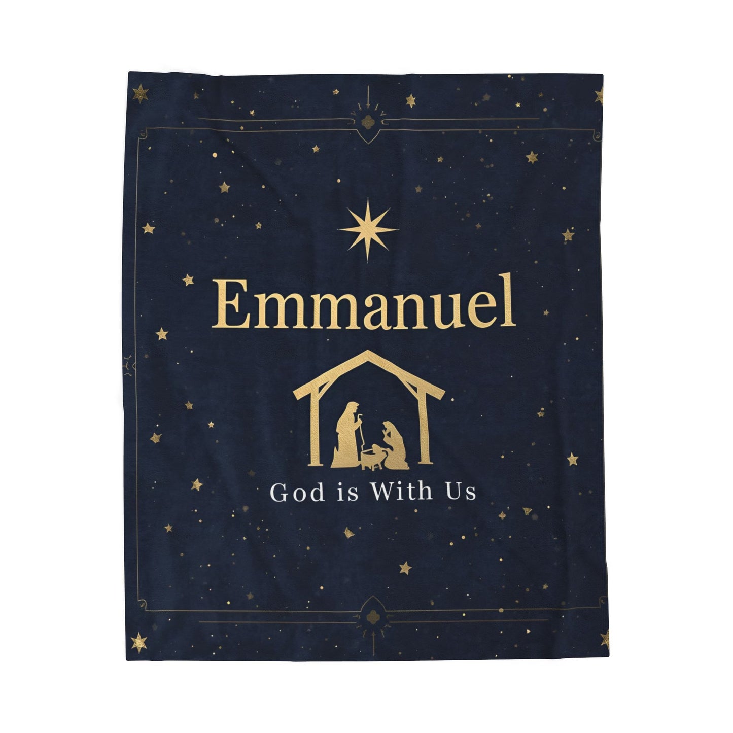 Emmanuel Velveteen Plush Blanket - Cozy Christmas Gift for Comfort and Faith