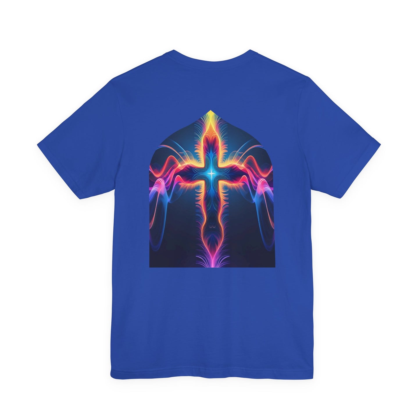 Wired for Worship.  Electric Cross Graphic Tee - Unisex Jersey Short Sleeve Shirt