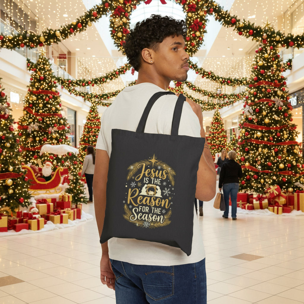 Jesus Reason for the Season Cotton Canvas Tote Bag