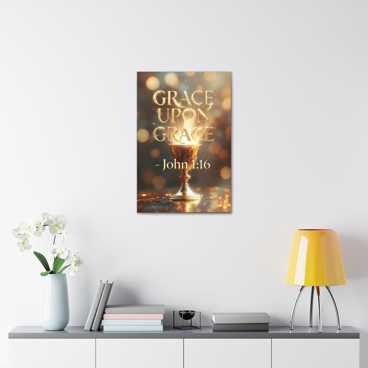 "Upon Grace" John 1:16 Canvas Wall Art