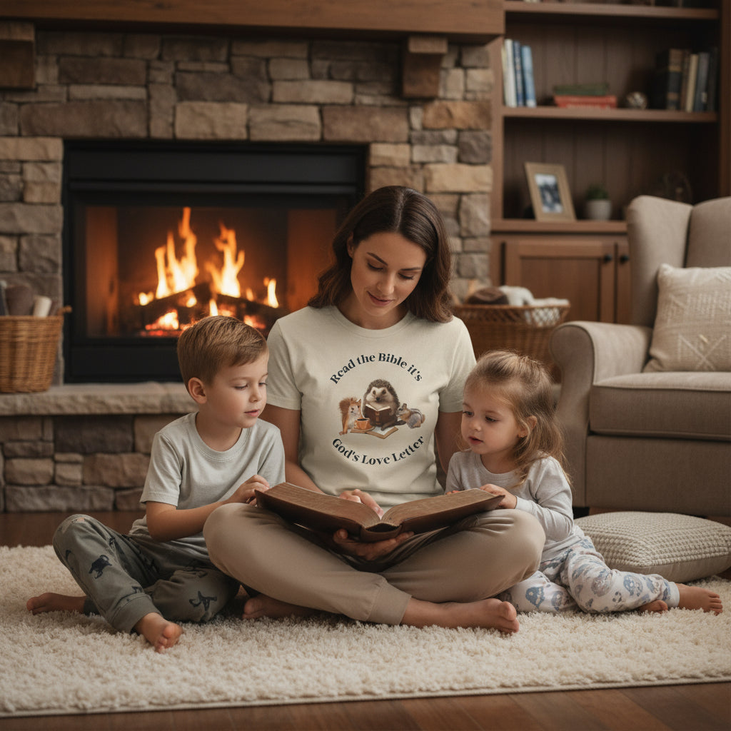 Read the Bible It's God's love letter with all these cute little fall woodland friends.