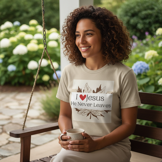 I Love Jesus He Never Leaves Christian T shirt