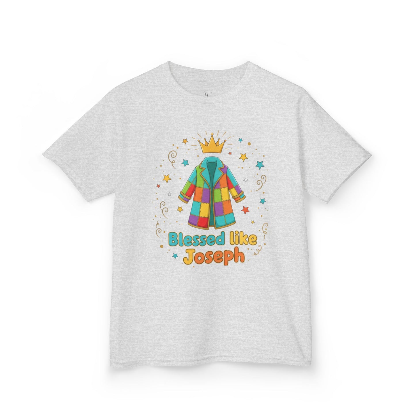 Kids Tee — 'Blessed like Joseph' Colorful Coat Kids Shirt (Religious Easter Nativity Gift)