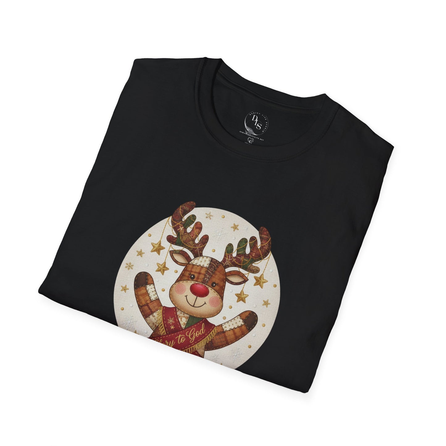 Christmas Reindeer Glory God in the Highest Smile T-Shirt