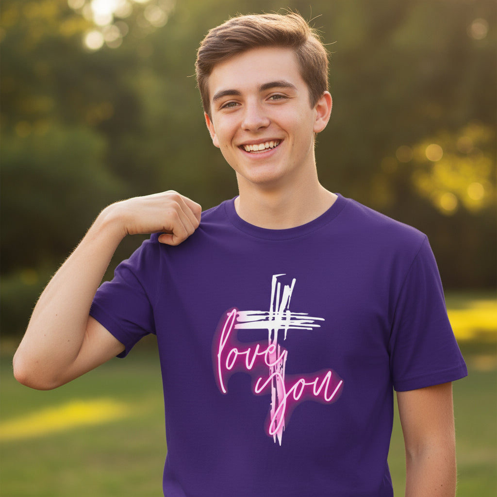 Cross love you t shirt