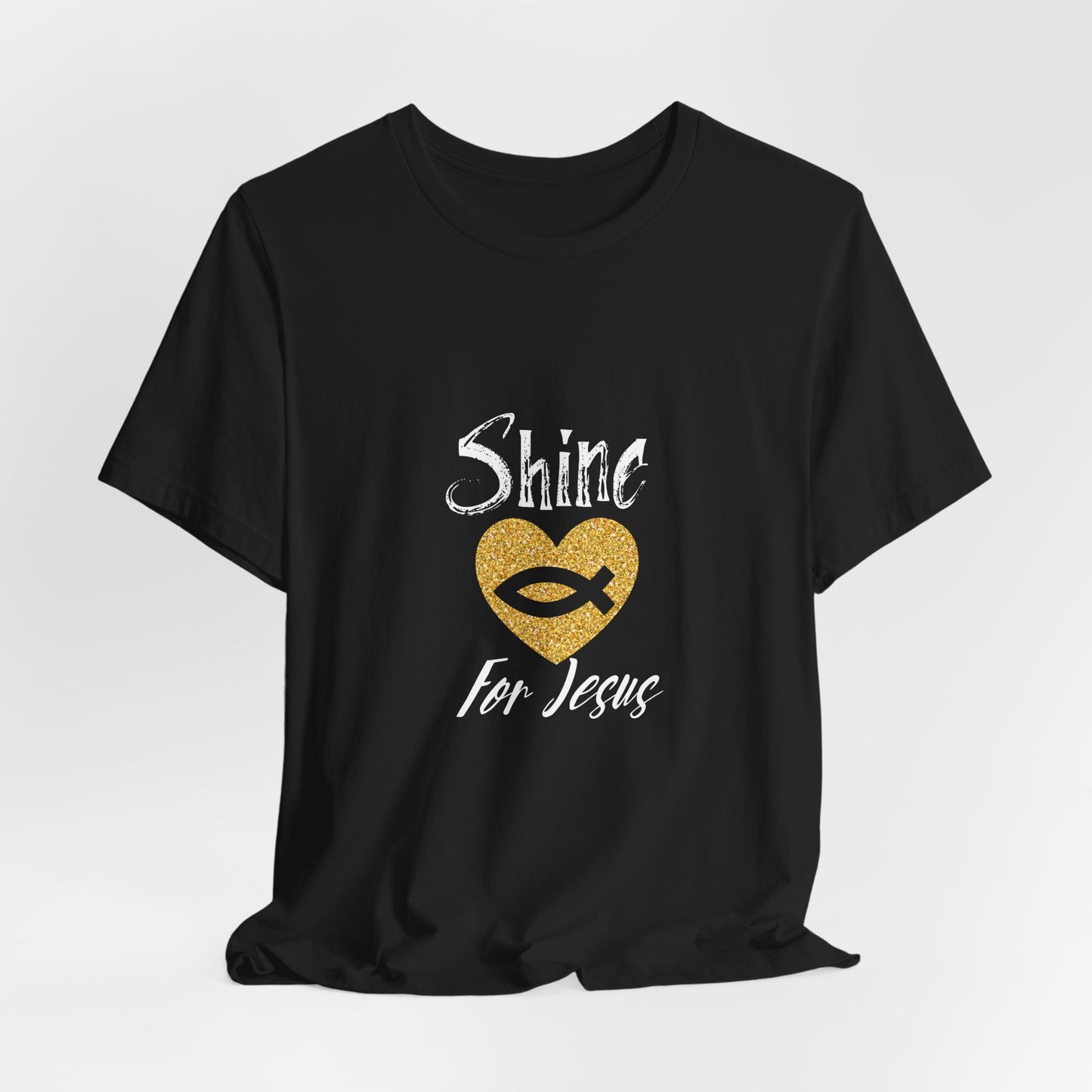 Shine for Jesus T-Shirt — Christian Faith Heart & Ichthys Tee
