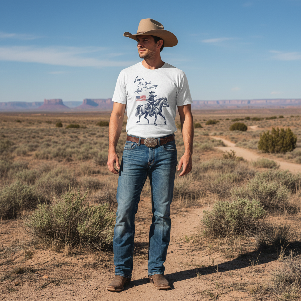 Love for God and Country -  Jersey Short Sleeve Tee