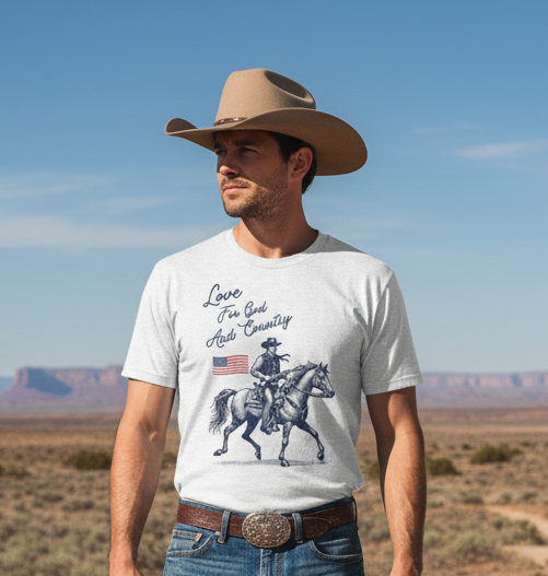 Love for God and Country -  Jersey Short Sleeve Tee
