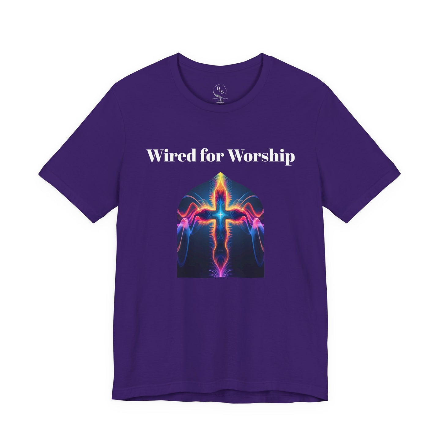 Wired for Worship.  Electric Cross Graphic Tee - Unisex Jersey Short Sleeve Shirt