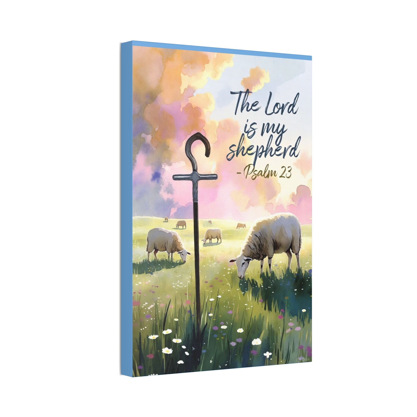Psalm 23 Canvas Wall Art – “The Lord is My Shepherd” Stretched Canvas