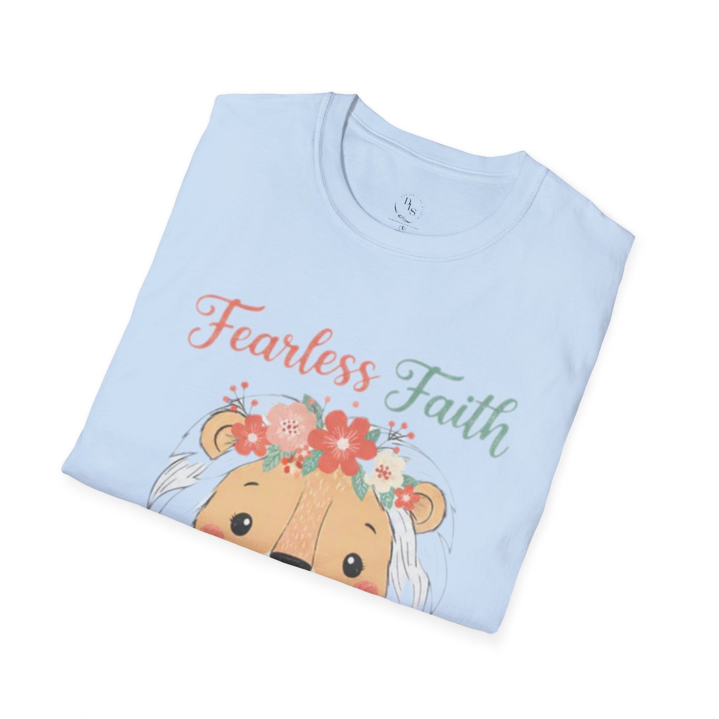 Fearless Faith Lion T-Shirt — Cute Floral Lion Christian Tee