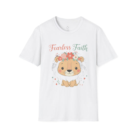 Fearless Faith Lion T-Shirt — Cute Floral Lion Christian Tee