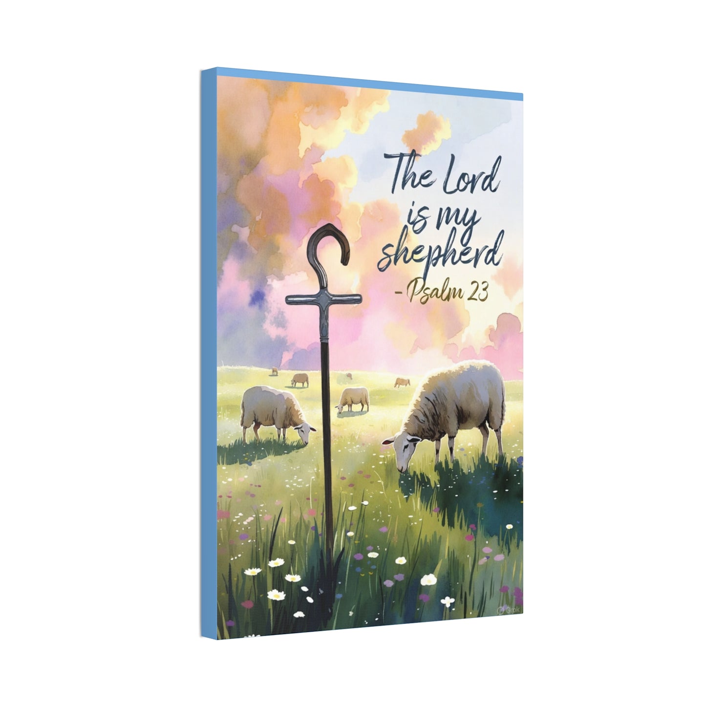 Psalm 23 Canvas Wall Art – “The Lord is My Shepherd” Stretched Canvas