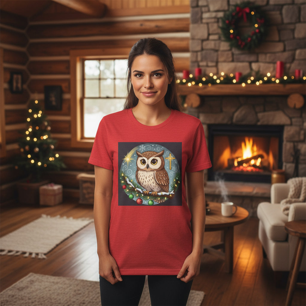 Inspirational Owl Graphic Tee - Psalm 91:4