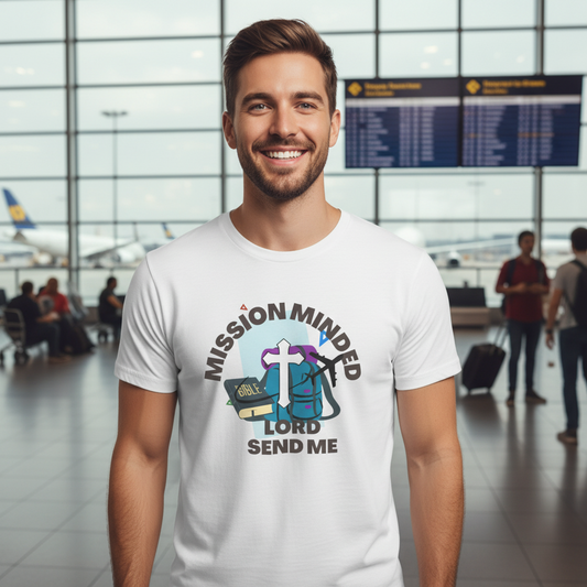 Mission Minded, Lord Send Me.  Jersey Short Sleeve Tee