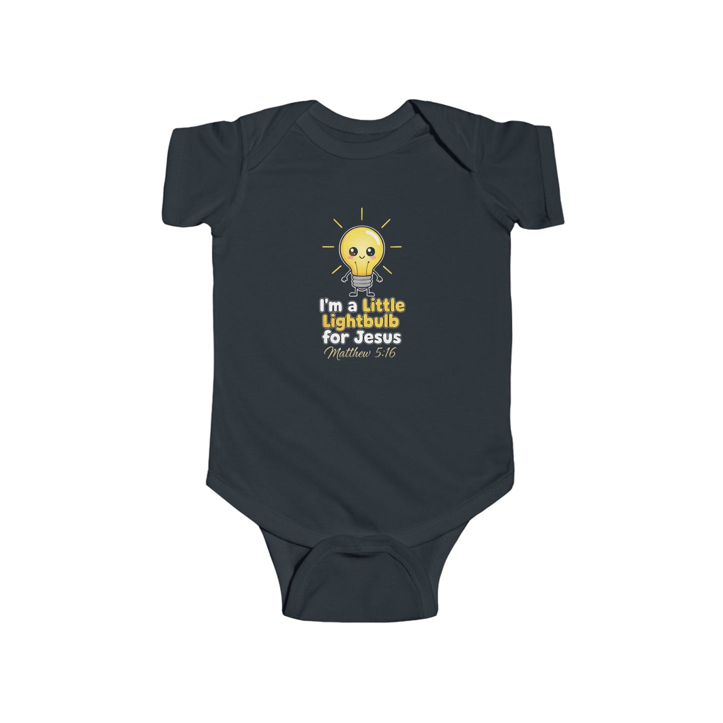 Little Light for Jesus -  Infant Bodysuit - Light Bulb Design for Newborns