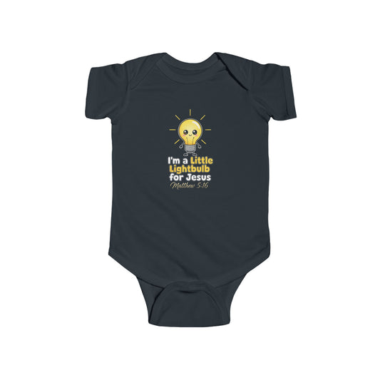 Little Light for Jesus -  Infant Bodysuit - Light Bulb Design for Newborns