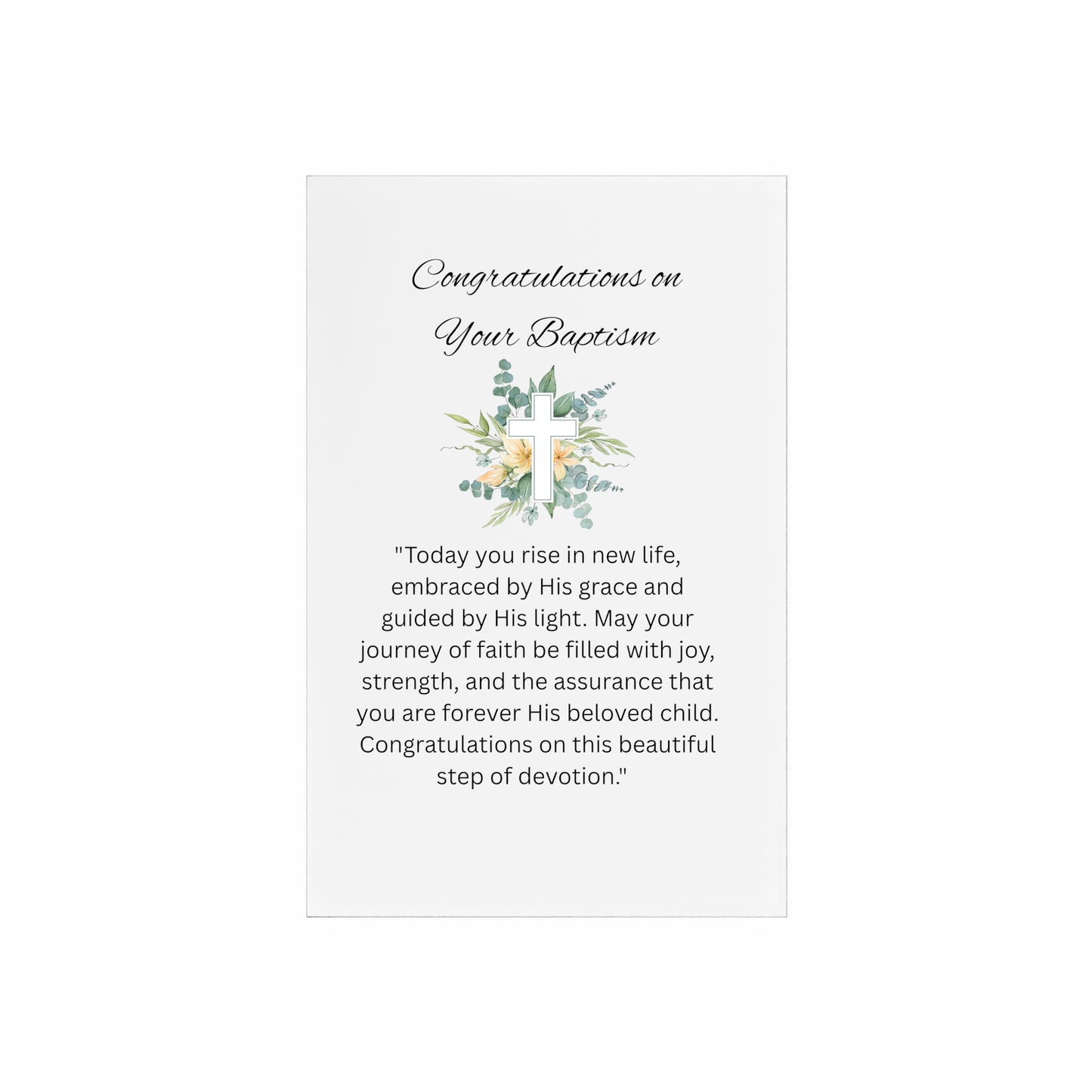 Acrylic Baptism Sign with Wooden Stand — Congratulations on Your Baptism Keepsake