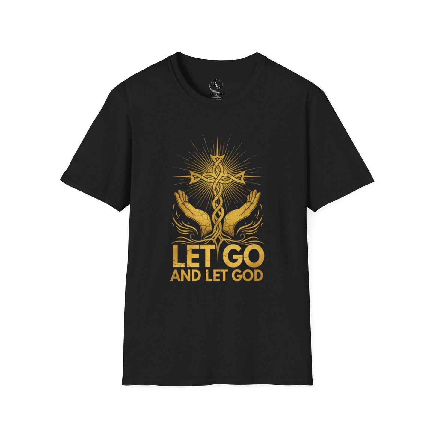 Let Go Floral Minimalist T-Shirt — Small Chest Graphic, Relaxation & Mindfulness Tee