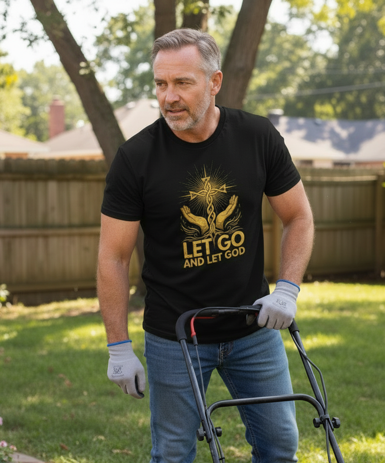 Let Go Floral Minimalist T-Shirt — Small Chest Graphic, Relaxation & Mindfulness Tee