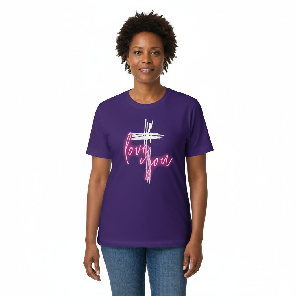 Cross love you t shirt