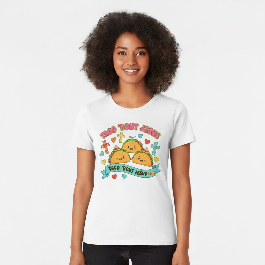 Christian Taco Shirt - "Taco 'Bout Jesus" Cute Religious Graphic Tee