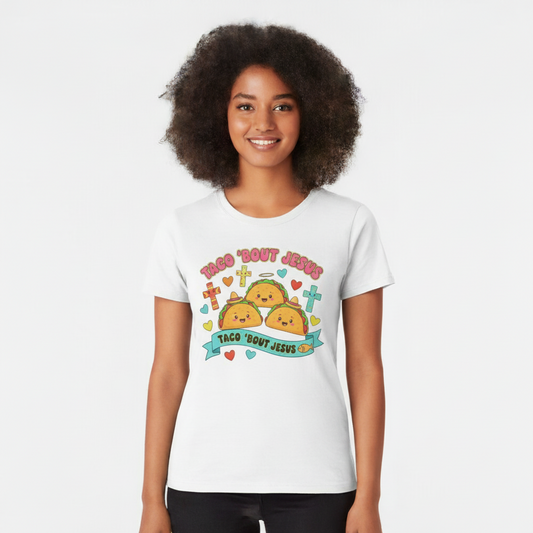 Christian Taco Shirt - "Taco 'Bout Jesus" Cute Religious Graphic Tee