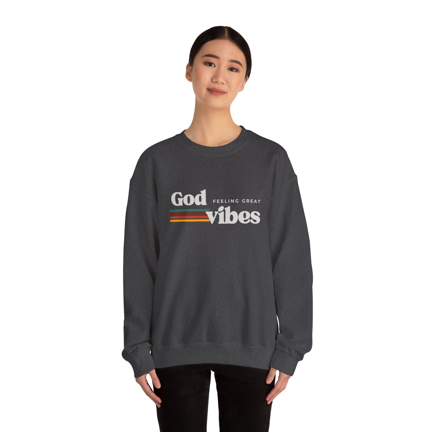 God Vibes Unisex Sweatshirt, Cozy Crewneck for Relaxation, Everyday Wear, Gifts for Friends, Spiritual & Casual Fashion